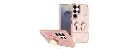 For Samsung s26 Ultra Epoxy Glitter Shimmer [Magnetic Circle] Hybrid Case - Light Pink