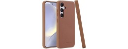 For Samsung Galaxy s24 Plus METKASE Apple-Peel Stick PU Leather [Magnetic Circle] Premium Hybird Case - Brown