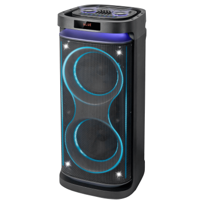 2X12' DJ WOOFER W/RGB LIGHTING RECHARGEABLE BATT BLUE