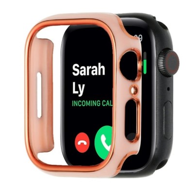 45mm Chromed iWatch Screen Frame - Chromed Gold+Pink