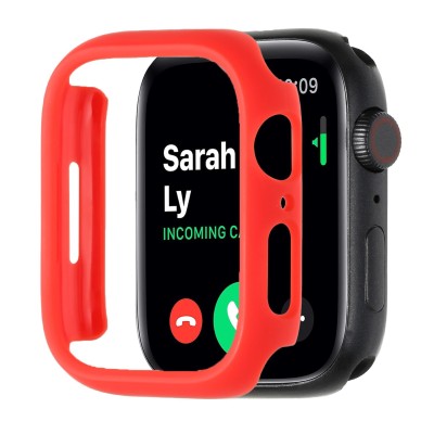 45mm PU Solid Color iWatch Screen Frame - Red