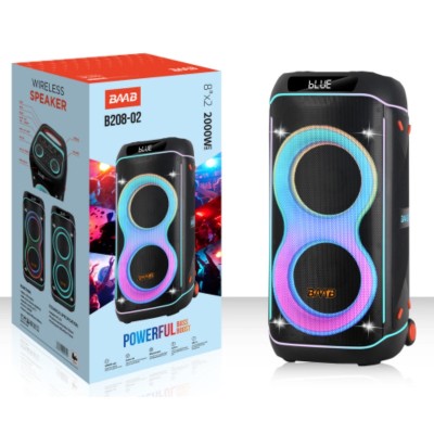 8"X2 SPEAKER LIGHTNING W/TWS FUNC USB BT RECHAGEABLE