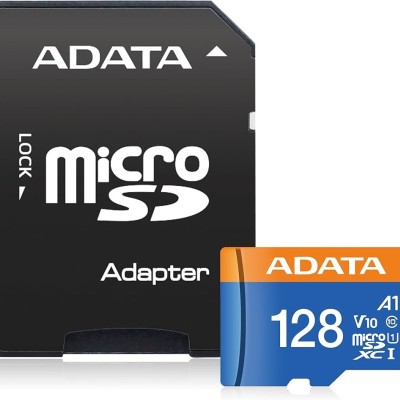 ADATA Premier 128GB MicroSDHC/SDXC UHS-I Class 10 V10 A1 Memory Card with Adapter Read up to 100 MB/s (AUSDX128GUICL10A1-RA1)  (Rack Inside - Memory 11)