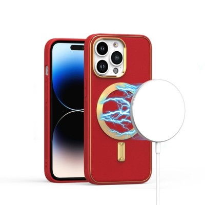 Apple Iphone 11 (6.1") 2019 Hybrid Clear Case w/ Magsafe Red