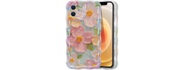 For Apple iPhone 11 (XI6.1) Floral Epoxy Glitter Colorful Frame Hybrid Case Cover - C