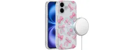 For iPhone 17 Air [Magnetic] Double Layer Design IMD Case - Bow  Knot