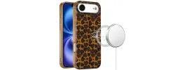 For iPhone 17 Air [Magnetic] Double Layer Design IMD Case  Brown Leopard
