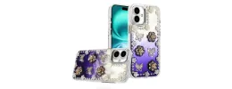 For iPhone 17 Pearls Epoxy Glitter Ornaments Design Chrome  Edged Case - 3