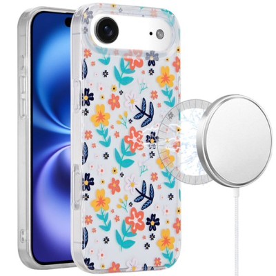 For iPhone 17 Air [Magnetic] Double Layer Design IMD Case  Colorful Floral