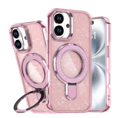 FOR IP11 MAGSAFE DIAMOND GLITTER WITH STAND - PINK