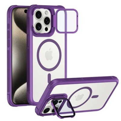 FOR IP11 METAL STAND CASE W CAM LENS PURPLE