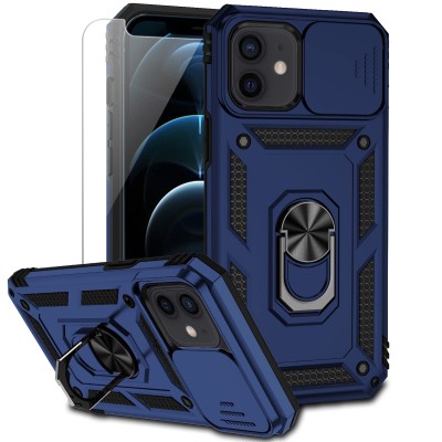 FOR IP12/ 12 PRO STAND CASE W CAM LENS BLUE