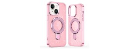 FOR IP13/ 14 MAGSAFE DIAMOND GLITTER WITH STAND - PINK