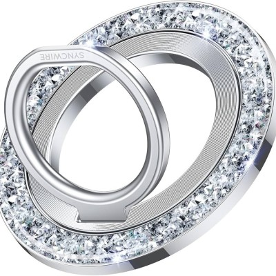 FOR IP13/ 14 MAGSAFE DIAMOND GLITTER WITH STAND - WHITE