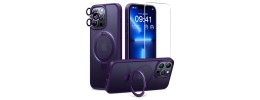 FOR IP13 METAL STAND CASE W CAM LENS PURPLE