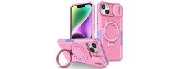 FOR IP14 METAL STAND CASE W CAM LENS PINK