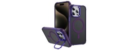 FOR IP14 METAL STAND CASE W CAM LENS PURPLE