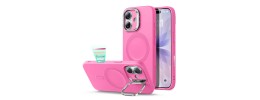 FOR IP14 PRO MAX METAL STAND CASE W CAM LENS PINK