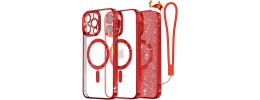 FOR IP15 MAGSAFE DIAMOND GLITTER - RED