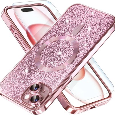 FOR IP15 MAGSAFE DIAMOND GLITTER WITH STAND - PINK