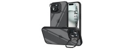 FOR IP15 METAL STAND CASE W CAM LENS BLACK