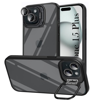 FOR IP15 METAL STAND CASE W CAM LENS BLACK