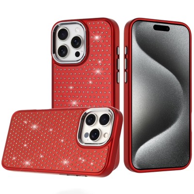 FOR IP15 PRO MAX MAGSAFE DIAMOND GLITTER - RED