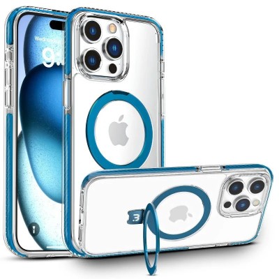 FOR IP15 PRO MAX MAGSAFE DIAMOND GLITTER WITH STAND - BLUE