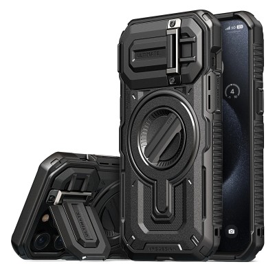 FOR IP15 PRO MAX METAL STAND CASE W CAM LENS BLACK