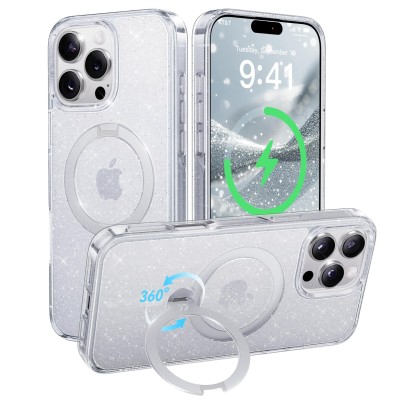 FOR IP16 MAGSAFE DIAMOND GLITTER WITH STAND - GRAY