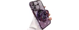 FOR IP16 MAGSAFE DIAMOND GLITTER WITH STAND - PURPLE