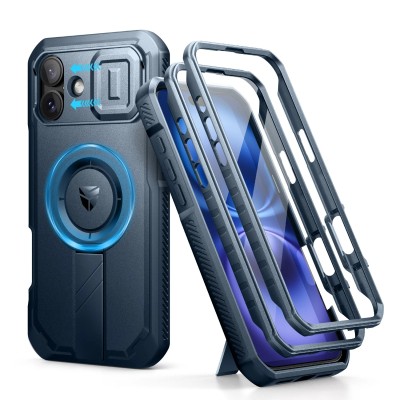 FOR IP16 METAL STAND CASE W CAM LENS BLUE