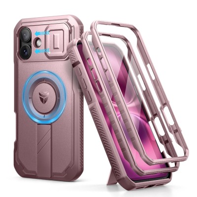 FOR IP16 METAL STAND CASE W CAM LENS PINK