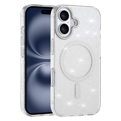 FOR IP16 PLUS MAGSAFE DIAMOND GLITTER - WHITE