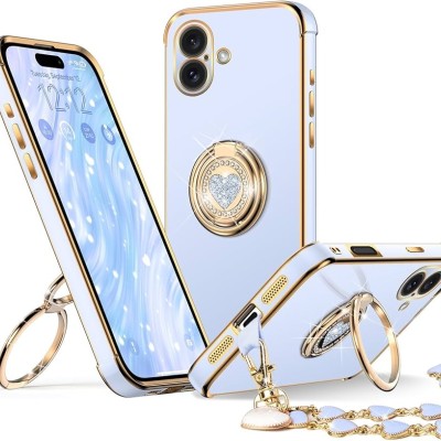 FOR IP16 PLUS MAGSAFE DIAMOND GLITTER WITH STAND - BLUE