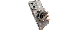 FOR IP16 PLUS MAGSAFE DIAMOND GLITTER WITH STAND - GRAY