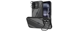 FOR IP16 PLUS METAL STAND CASE W CAM LENS BLACK