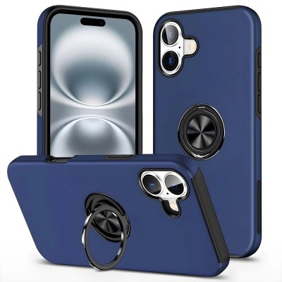 FOR IP16 PLUS METAL STAND CASE W CAM LENS BLUE