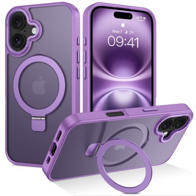 FOR IP16 PLUS METAL STAND CASE W CAM LENS PURPLE