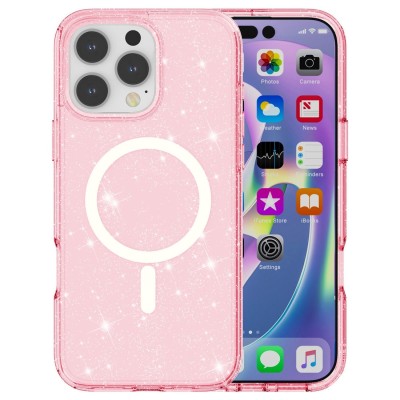 FOR IP16 PRO MAGSAFE DIAMOND GLITTER WITH STAND - PINK