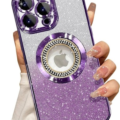 FOR IP16 PRO MAX MAGSAFE DIAMOND GLITTER WITH STAND - PURPLE