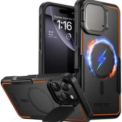 FOR IP16 PRO MAX METAL STAND CASE W CAM LENS BLACK