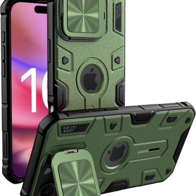 FOR IP16 PRO MAX METAL STAND CASE W CAM LENS GREEN