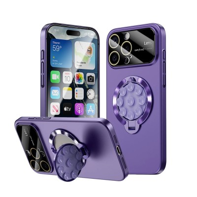 FOR IP16 PRO MAX METAL STAND CASE W CAM LENS PURPLE