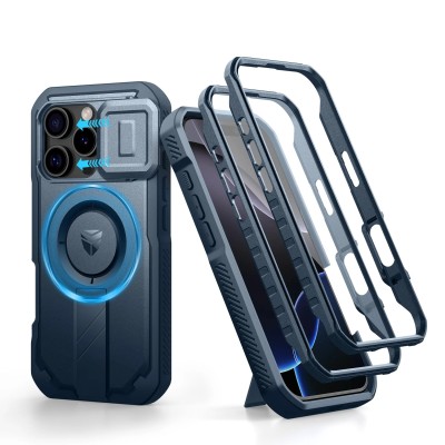 FOR IP16 PRO METAL STAND CASE W CAM LENS BLUE