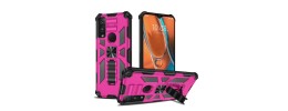 For Apple iPhone 14 PRO 6.1" Rockstar Machine Magnet Mount Friendly Kickstand Case Cover - Black/Hot Pink