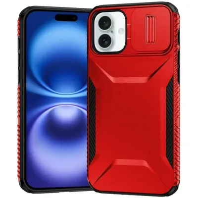 For iPhone 17 Ultimate U Design Hybrid with Camera Window  Covering - Red