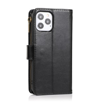 For Apple iPhone 11 (XI6.1) ELEGANT Wallet Case ID Money Holder Case Cover - Black