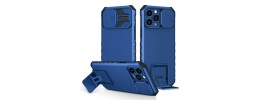 For Apple iPhone 11 (XI6.1) Easy Viewing Kickstand Camera Protection Hybrid Case Cover - Blue