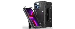 For Apple iPhone 14 PRO 6.1" Tough 3in1 Holster Combo with Vertical Kickstand Cover Case - Black
